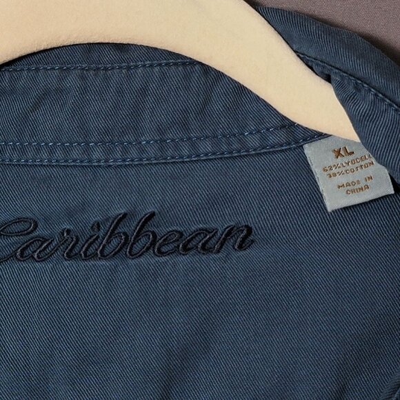 Lot of 4 Caribbean Mens Lyocell Cotton Vacation Short Sleeve Button Up Shirts XL - Picture 13 of 13